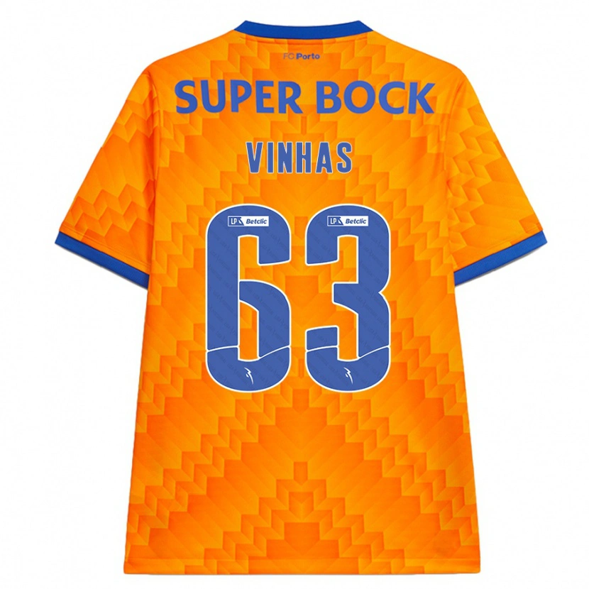 Danxen Mujer Camiseta David Vinhas #63 Naranja 2ª Equipación 2024/25 La Camisa