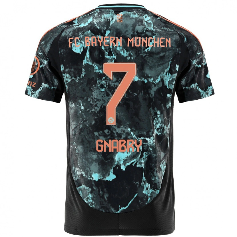 Danxen Mujer Camiseta Serge Gnabry #7 Negro 2ª Equipación 2024/25 La Camisa