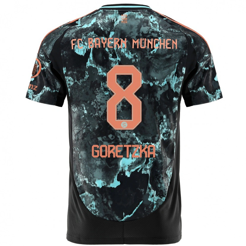 Danxen Mujer Camiseta Leon Goretzka #8 Negro 2ª Equipación 2024/25 La Camisa