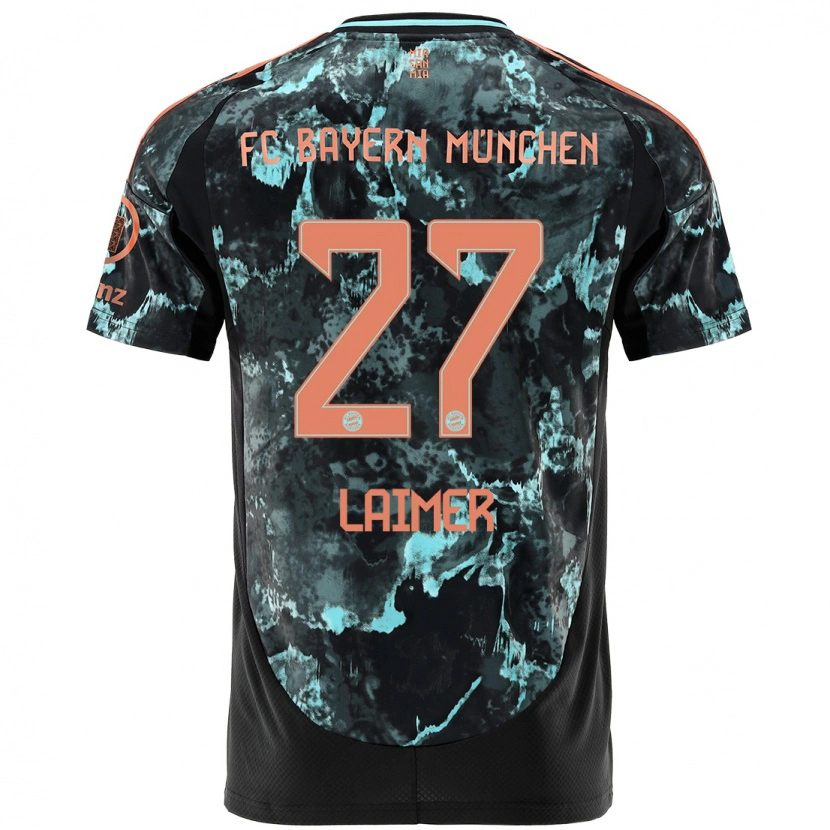 Danxen Mujer Camiseta Konrad Laimer #27 Negro 2ª Equipación 2024/25 La Camisa