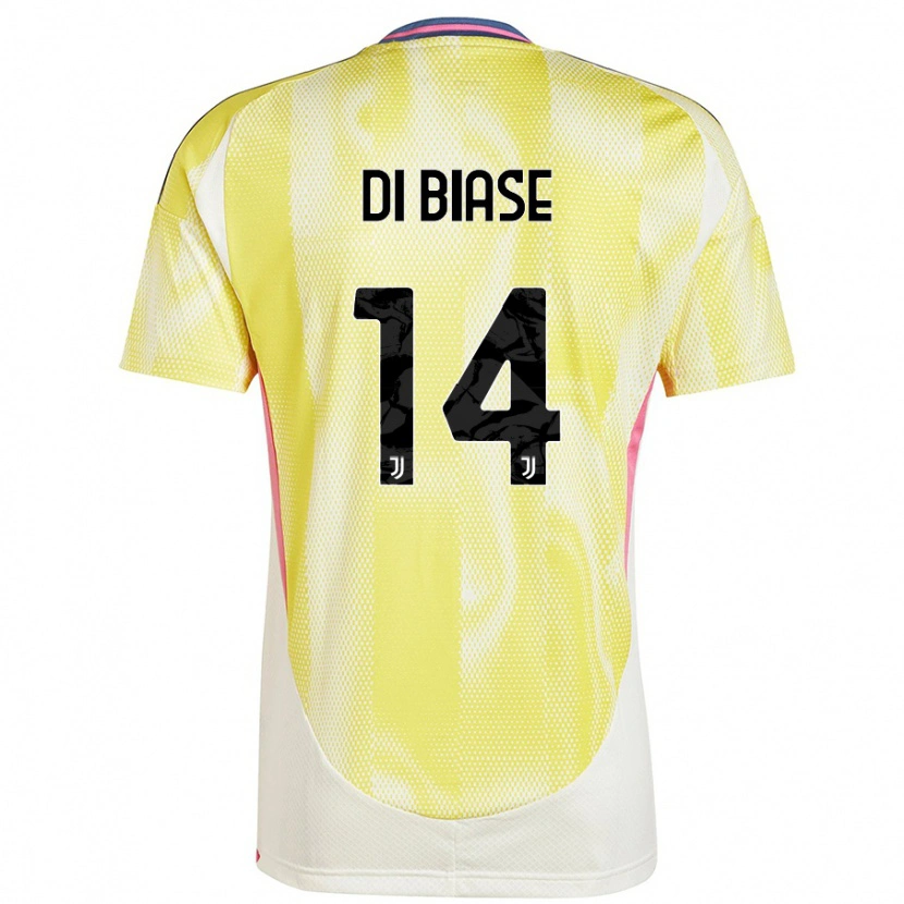 Danxen Mujer Camiseta Gianmarco Di Biase #14 Amarillo Solar 2ª Equipación 2024/25 La Camisa