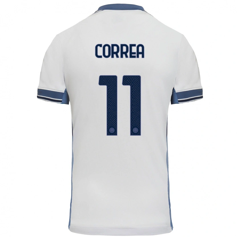 Danxen Mujer Camiseta Joaquín Correa #11 Blanco Gris 2ª Equipación 2024/25 La Camisa