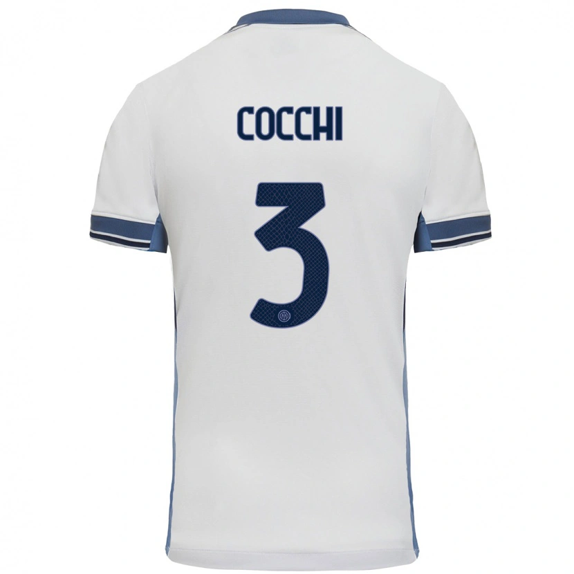Danxen Mujer Camiseta Matteo Cocchi #3 Blanco Gris 2ª Equipación 2024/25 La Camisa