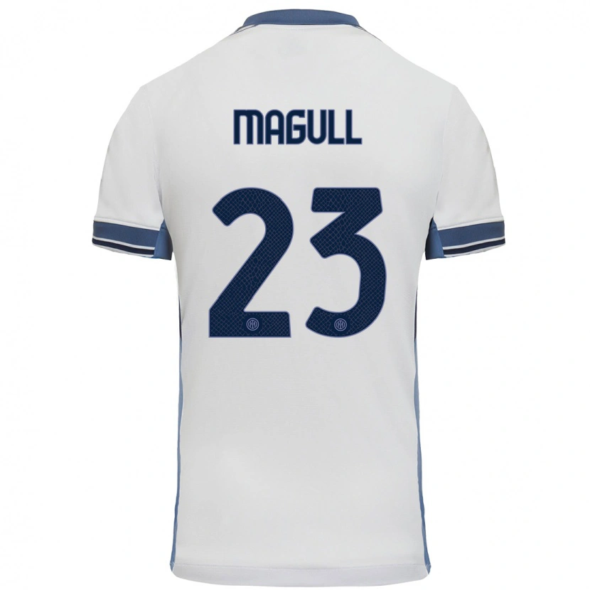 Danxen Mujer Camiseta Lina Magull #23 Blanco Gris 2ª Equipación 2024/25 La Camisa