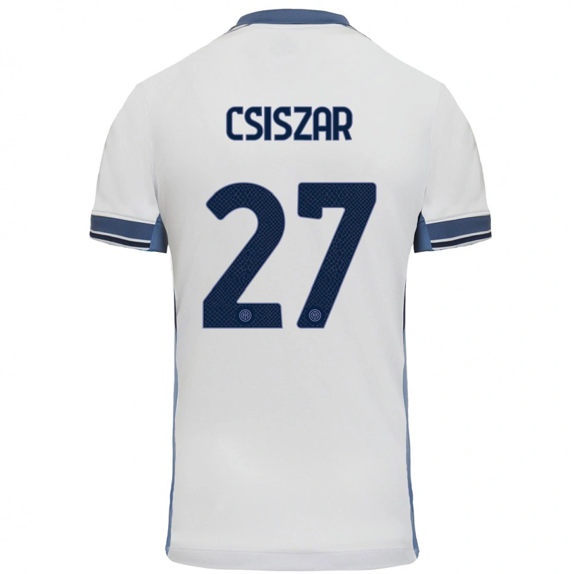 Danxen Mujer Camiseta Henrietta Csiszár #27 Blanco Gris 2ª Equipación 2024/25 La Camisa