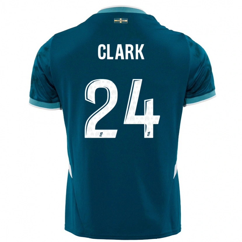 Danxen Mujer Camiseta Ashley Clark #24 Azul Turquesa 2ª Equipación 2024/25 La Camisa