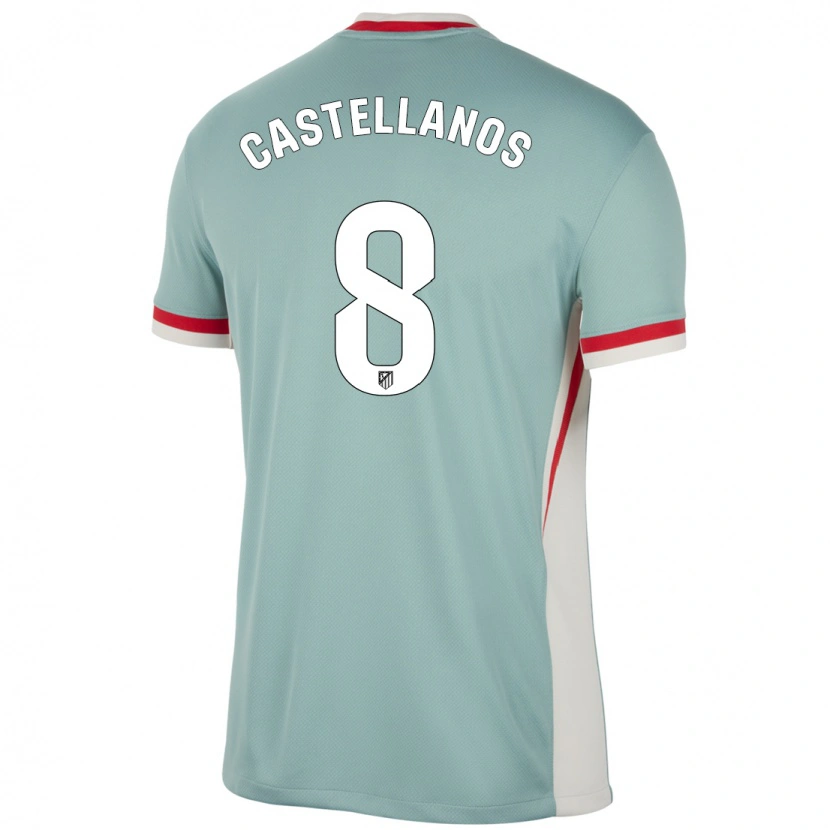 Danxen Mujer Camiseta Jorge Castellanos #8 Beige Claro Azul 2ª Equipación 2024/25 La Camisa