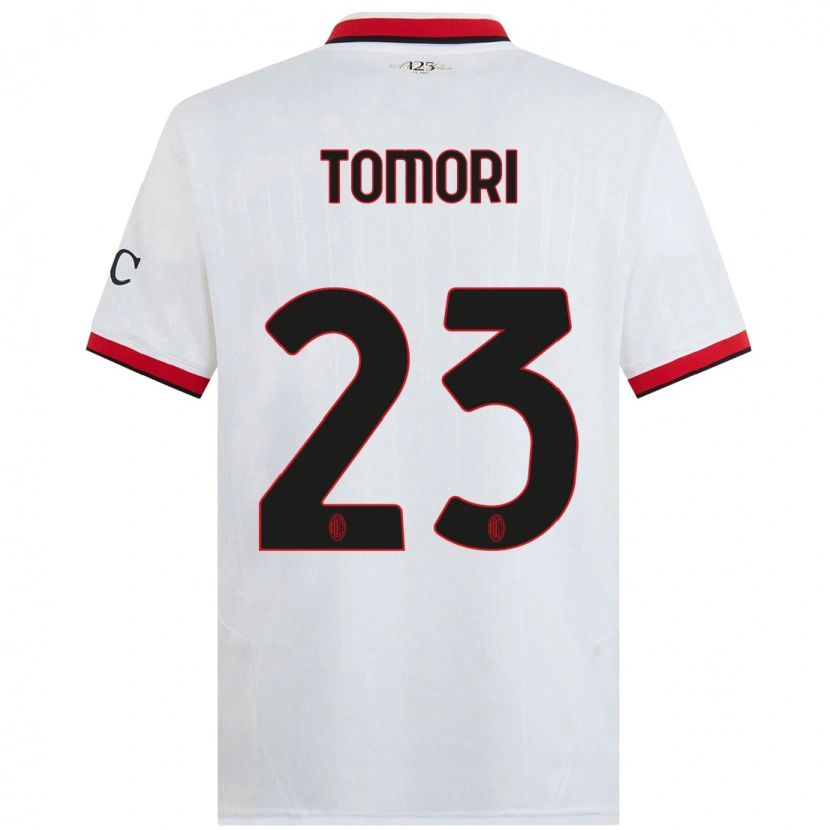 Danxen Mujer Camiseta Fikayo Tomori #23 Blanco Negro Rojo 2ª Equipación 2024/25 La Camisa