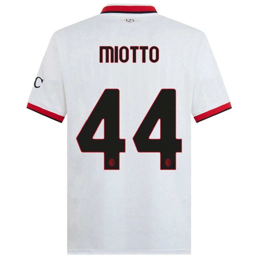 Danxen Mujer Camiseta Giorgia Miotto #44 Blanco Negro Rojo 2ª Equipación 2024/25 La Camisa
