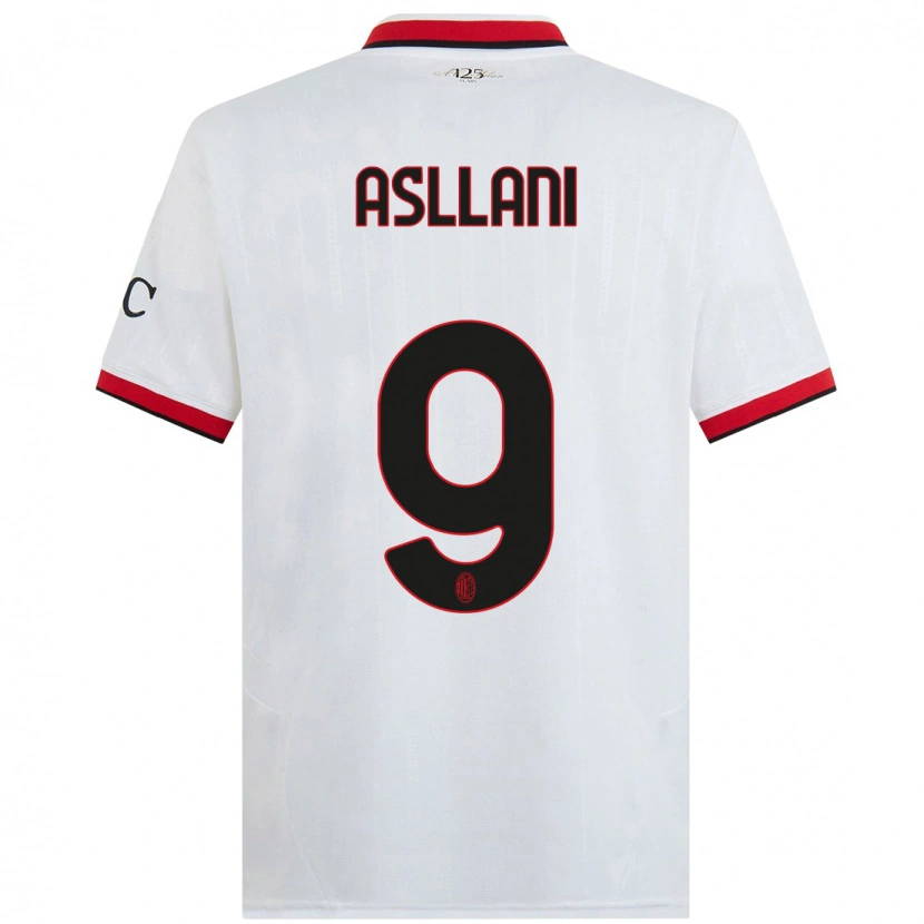 Danxen Mujer Camiseta Kosovare Asllani #9 Blanco Negro Rojo 2ª Equipación 2024/25 La Camisa