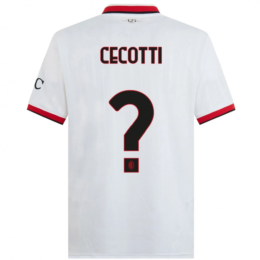 Danxen Mujer Camiseta Tommaso Cecotti #0 Blanco Negro Rojo 2ª Equipación 2024/25 La Camisa