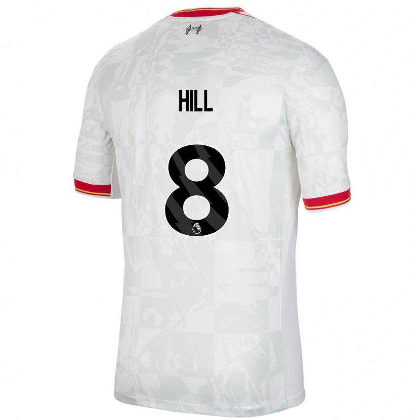 Danxen Mujer Camiseta Tom Hill #8 Blanco Rojo Negro Equipación Tercera 2024/25 La Camisa