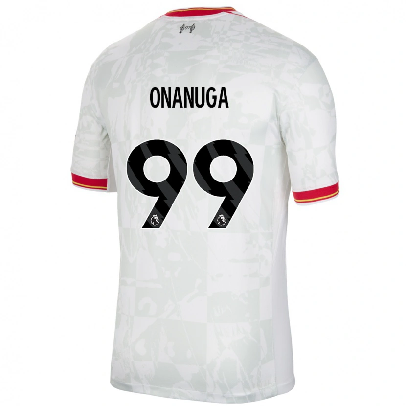 Danxen Mujer Camiseta Fola Onanuga #99 Blanco Rojo Negro Equipación Tercera 2024/25 La Camisa