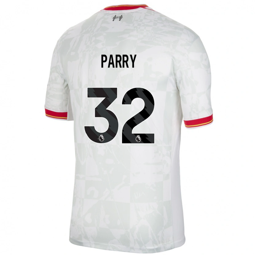 Danxen Mujer Camiseta Lucy Parry #32 Blanco Rojo Negro Equipación Tercera 2024/25 La Camisa