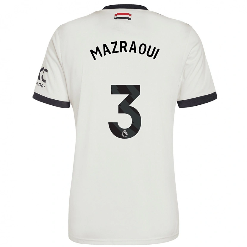 Danxen Mujer Camiseta Noussair Mazraoui #3 Blanquecino Equipación Tercera 2024/25 La Camisa