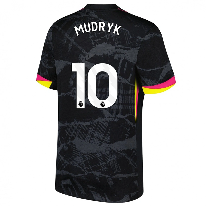 Danxen Mujer Camiseta Mykhaylo Mudryk #10 Negro Rosa Equipación Tercera 2024/25 La Camisa