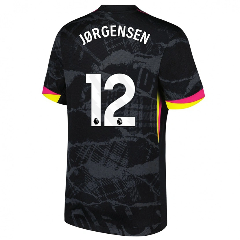 Danxen Mujer Camiseta Filip Jørgensen #12 Negro Rosa Equipación Tercera 2024/25 La Camisa