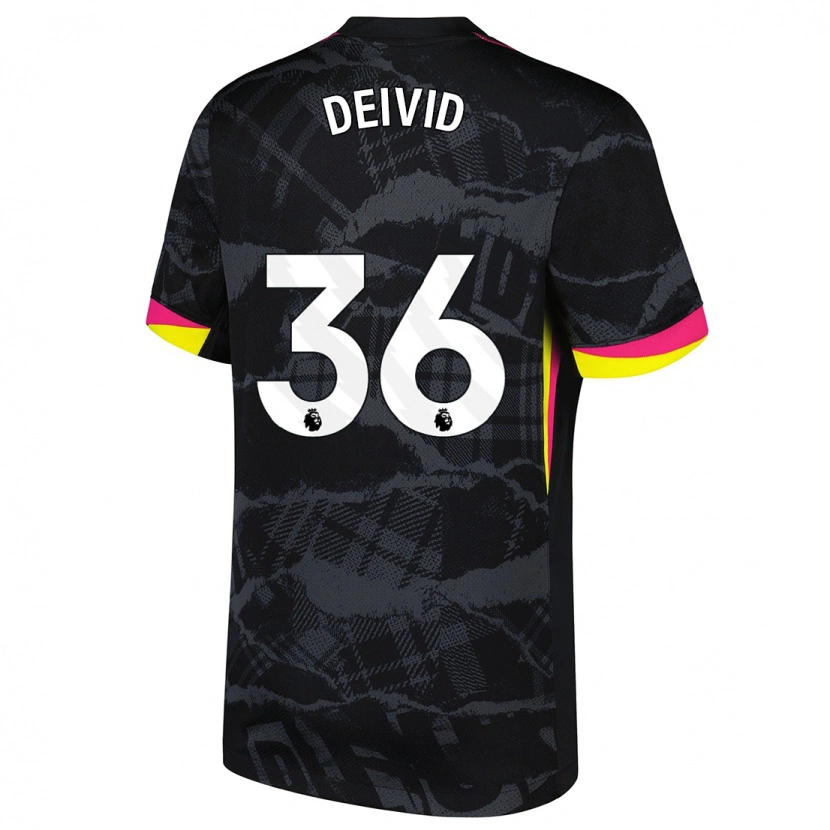 Danxen Mujer Camiseta Deivid Washington #36 Negro Rosa Equipación Tercera 2024/25 La Camisa