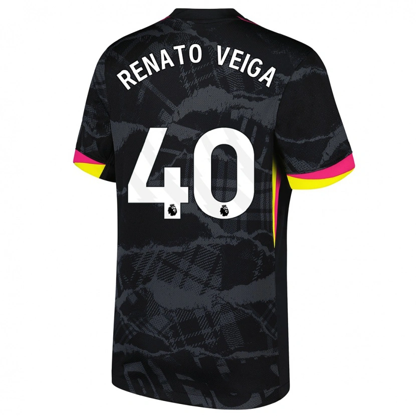 Danxen Mujer Camiseta Renato Veiga #40 Negro Rosa Equipación Tercera 2024/25 La Camisa