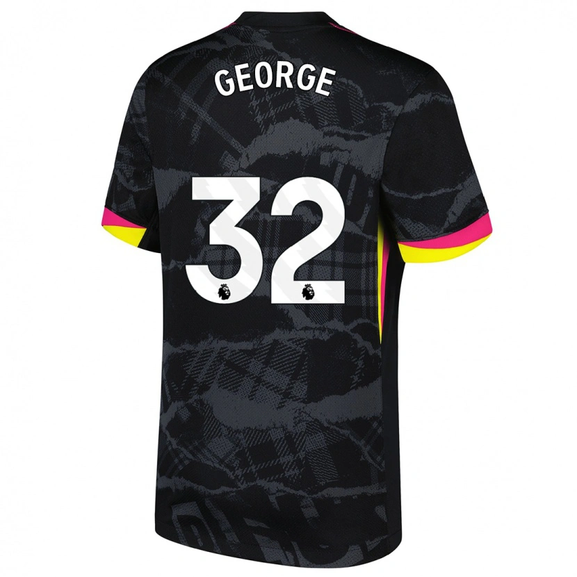 Danxen Mujer Camiseta Tyrique George #32 Negro Rosa Equipación Tercera 2024/25 La Camisa