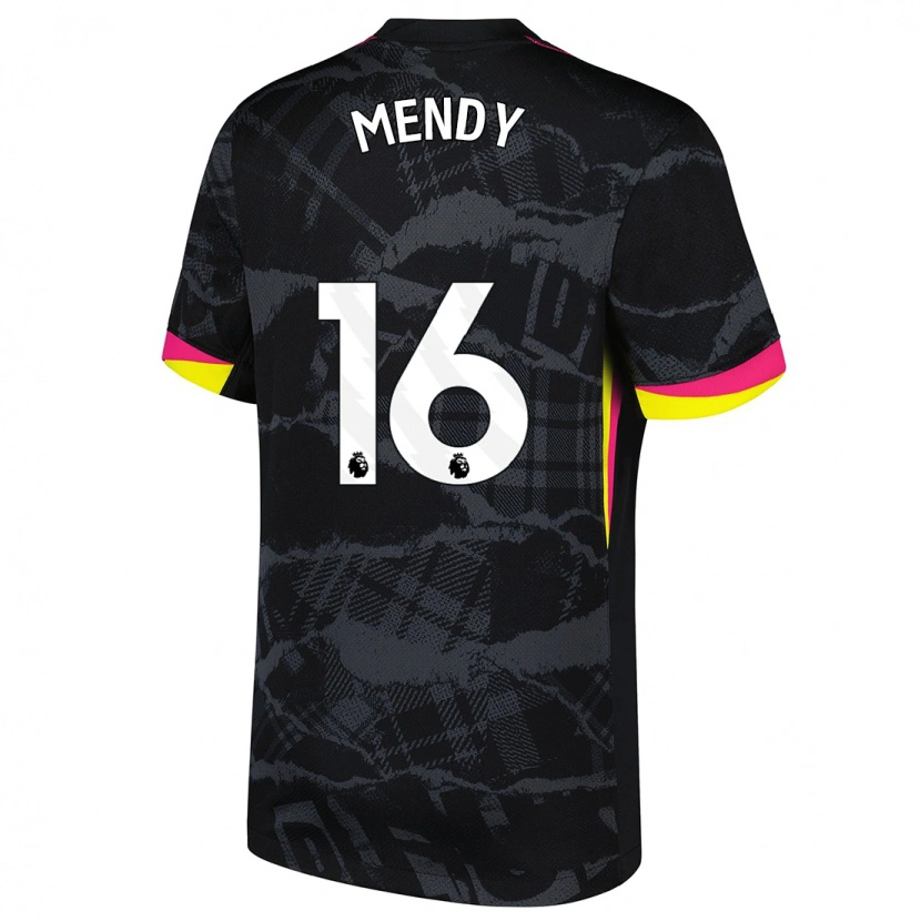 Danxen Mujer Camiseta Edouard Mendy #16 Negro Rosa Equipación Tercera 2024/25 La Camisa