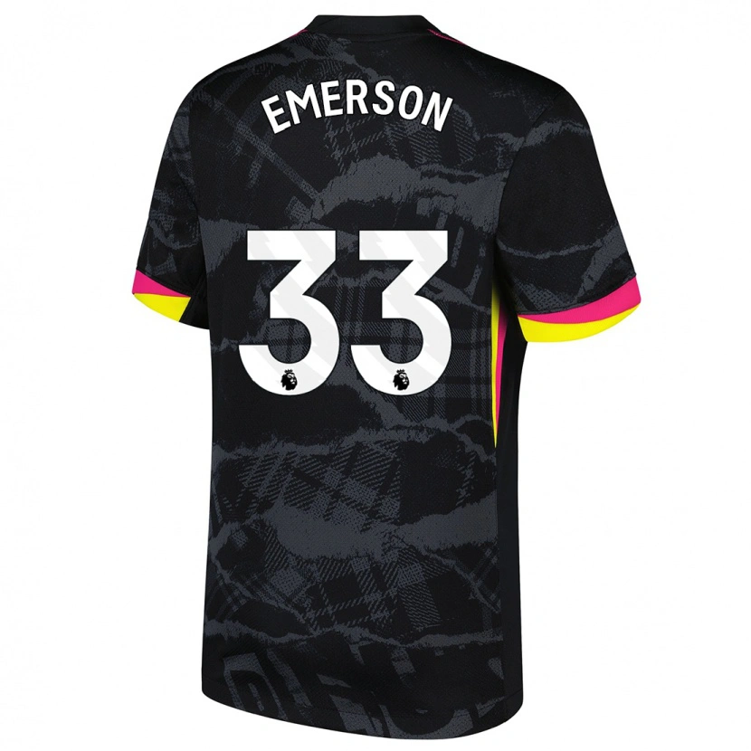 Danxen Mujer Camiseta Emerson #33 Negro Rosa Equipación Tercera 2024/25 La Camisa