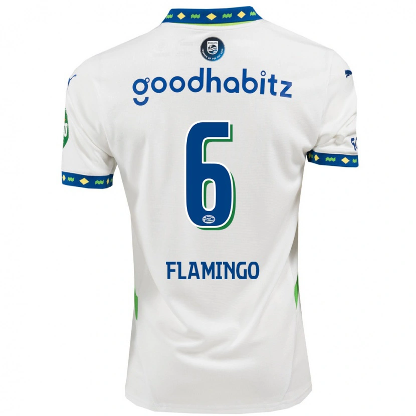 Danxen Mujer Camiseta Ryan Flamingo #6 Blanco Azul Oscuro Equipación Tercera 2024/25 La Camisa