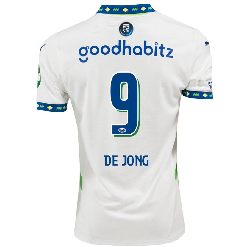 Danxen Mujer Camiseta Luuk De Jong #9 Blanco Azul Oscuro Equipación Tercera 2024/25 La Camisa