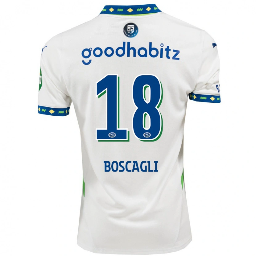 Danxen Mujer Camiseta Olivier Boscagli #18 Blanco Azul Oscuro Equipación Tercera 2024/25 La Camisa
