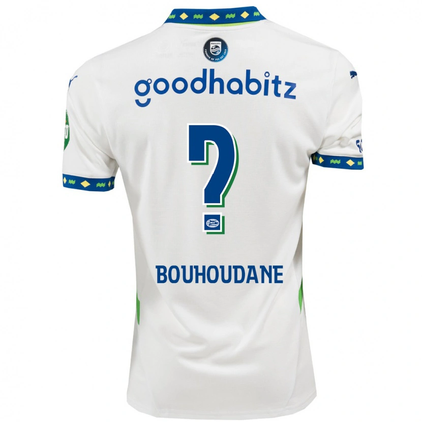 Danxen Mujer Camiseta Sami Bouhoudane #0 Blanco Azul Oscuro Equipación Tercera 2024/25 La Camisa