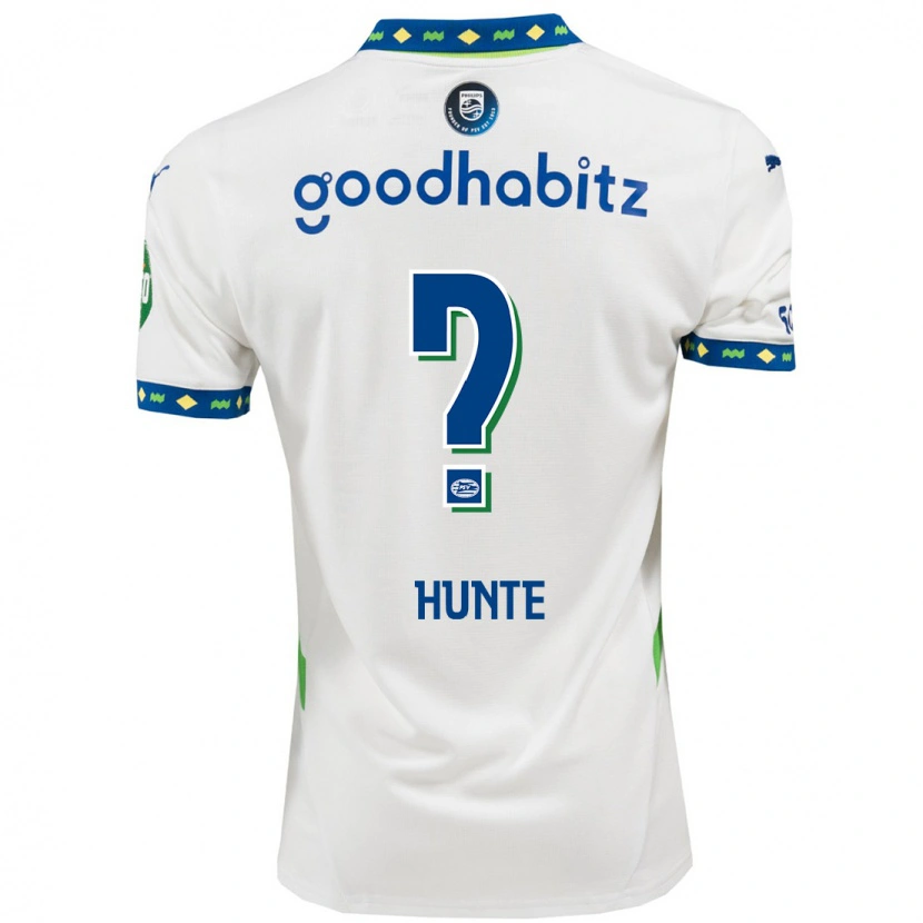 Danxen Mujer Camiseta Jerayno Hunte #0 Blanco Azul Oscuro Equipación Tercera 2024/25 La Camisa