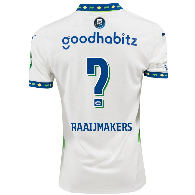 Danxen Mujer Camiseta Lars Raaijmakers #0 Blanco Azul Oscuro Equipación Tercera 2024/25 La Camisa