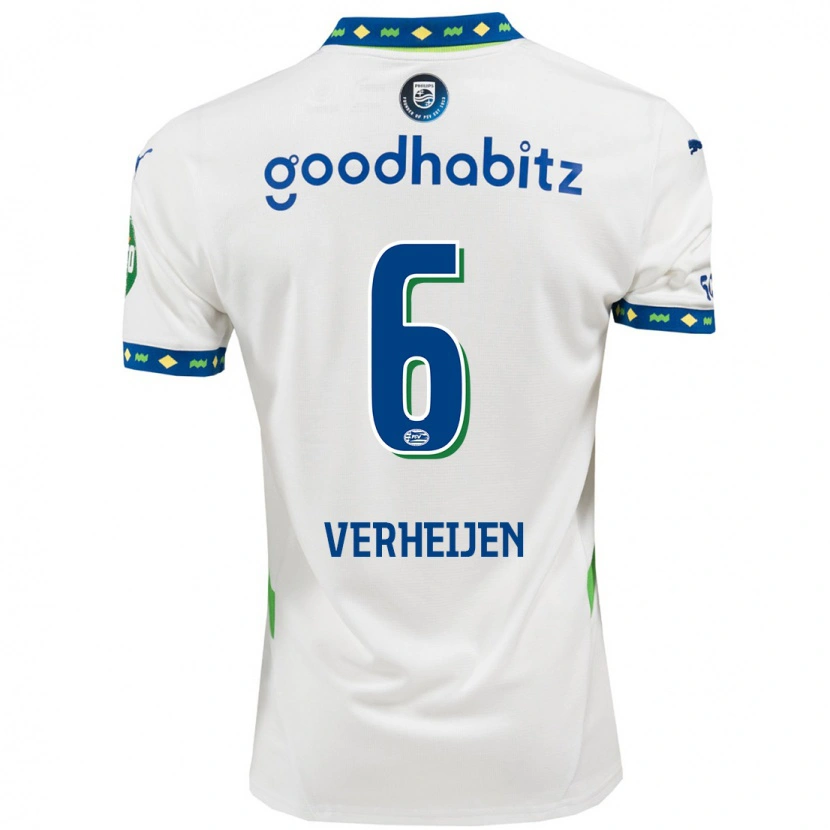 Danxen Mujer Camiseta Janneke Verheijen #6 Blanco Azul Oscuro Equipación Tercera 2024/25 La Camisa