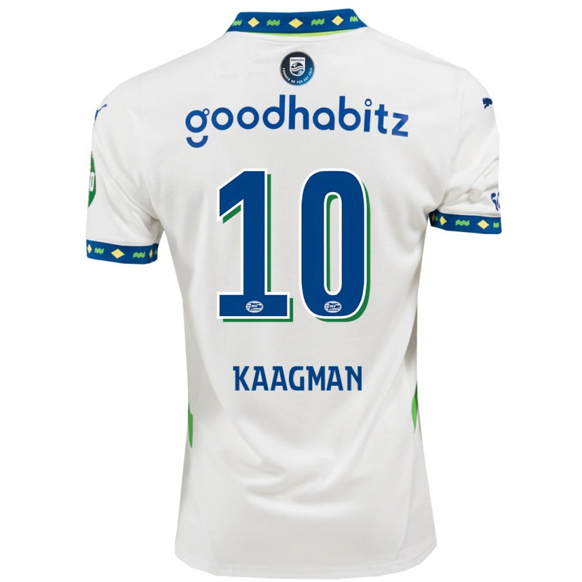 Danxen Mujer Camiseta Inessa Kaagman #10 Blanco Azul Oscuro Equipación Tercera 2024/25 La Camisa