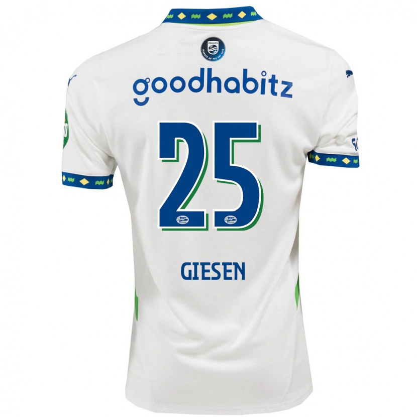 Danxen Mujer Camiseta Suzanne Giesen #25 Blanco Azul Oscuro Equipación Tercera 2024/25 La Camisa