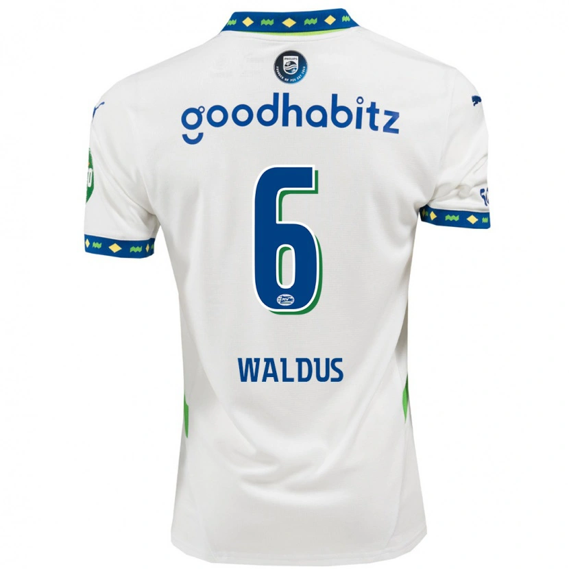 Danxen Mujer Camiseta Maruschka Waldus #6 Blanco Azul Oscuro Equipación Tercera 2024/25 La Camisa