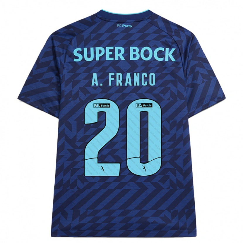 Danxen Mujer Camiseta André Franco #20 Azul Marino Equipación Tercera 2024/25 La Camisa
