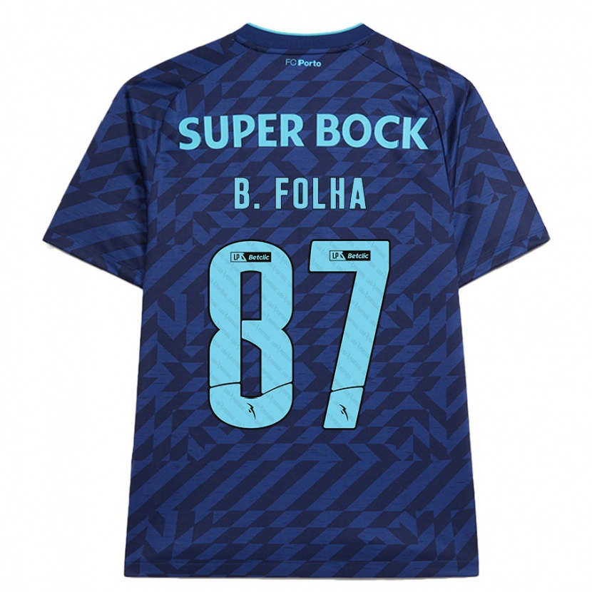 Danxen Mujer Camiseta Bernardo Folha #87 Azul Marino Equipación Tercera 2024/25 La Camisa