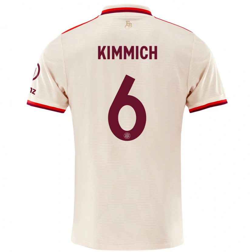 Danxen Mujer Camiseta Joshua Kimmich #6 Lino Equipación Tercera 2024/25 La Camisa