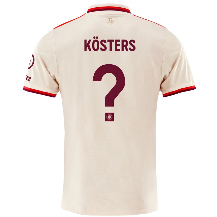 Danxen Mujer Camiseta Matthias Kösters #0 Lino Equipación Tercera 2024/25 La Camisa