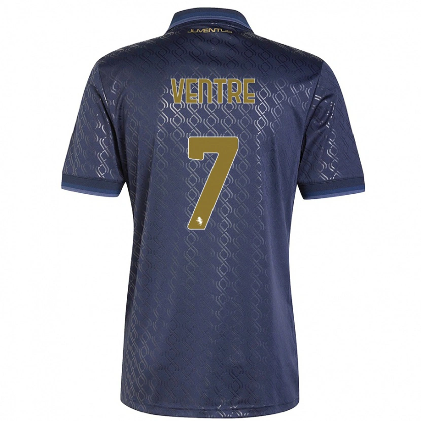 Danxen Mujer Camiseta Alessandro Ventre #7 Azul Marino Equipación Tercera 2024/25 La Camisa