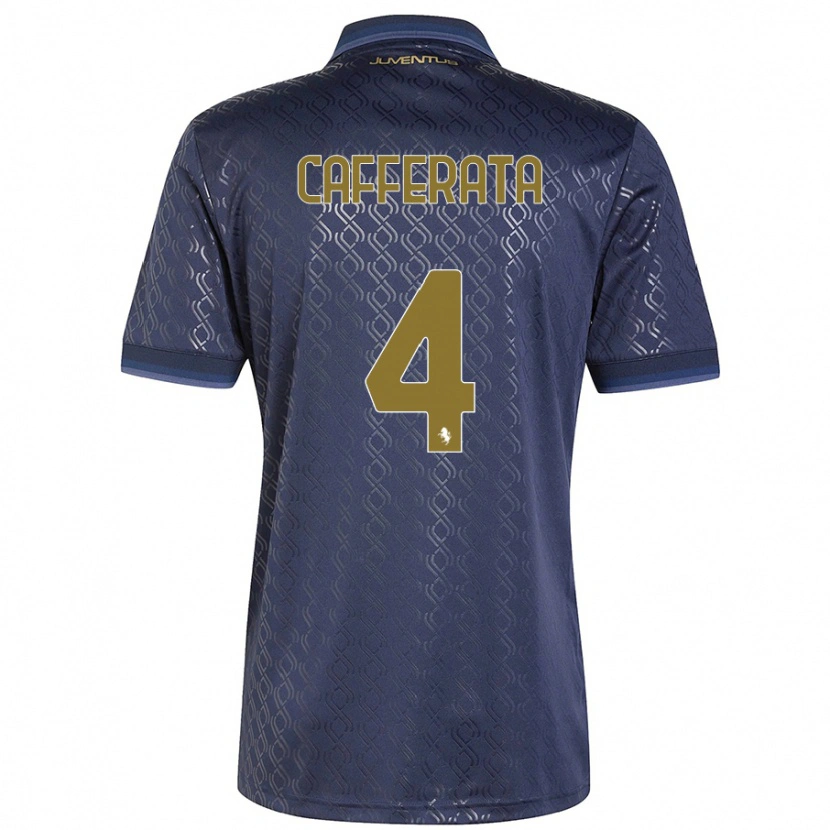 Danxen Mujer Camiseta Federica Cafferata #4 Azul Marino Equipación Tercera 2024/25 La Camisa