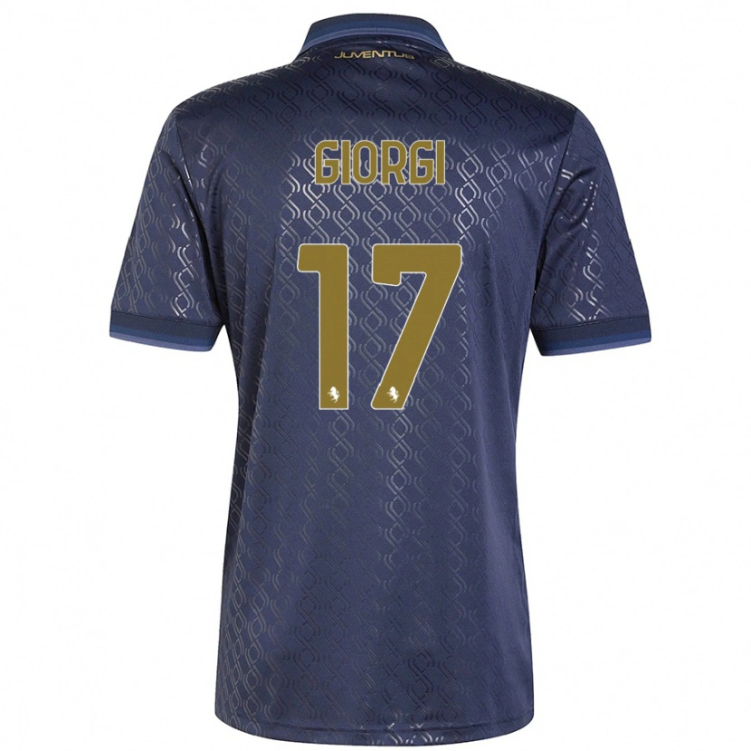 Danxen Mujer Camiseta Lorenzo Giorgi #17 Azul Marino Equipación Tercera 2024/25 La Camisa