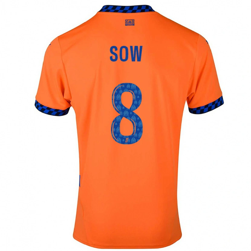 Danxen Mujer Camiseta Mbayang Sow #8 Naranja Azul Oscuro Equipación Tercera 2024/25 La Camisa