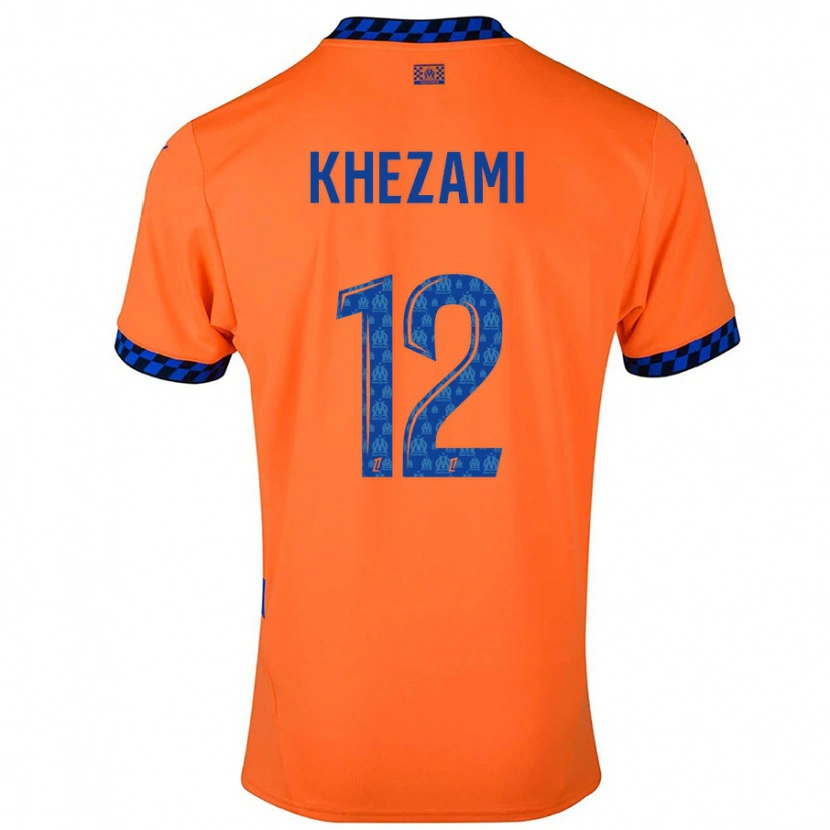 Danxen Mujer Camiseta Roselène Khezami #12 Naranja Azul Oscuro Equipación Tercera 2024/25 La Camisa