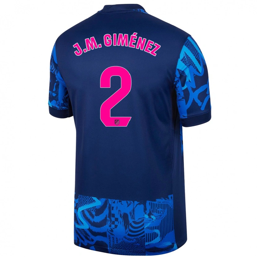 Danxen Mujer Camiseta José María Giménez #2 Azul Real Equipación Tercera 2024/25 La Camisa