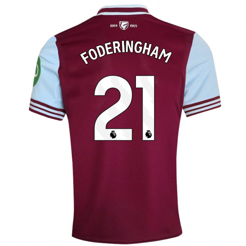 Danxen Niño Camiseta Wes Foderingham #21 Rojo Oscuro 1ª Equipación 2024/25 La Camisa