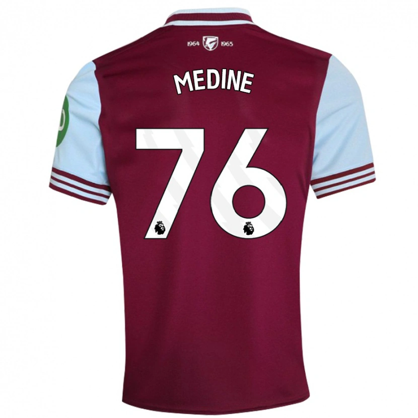 Danxen Niño Camiseta Jethro Medine #76 Rojo Oscuro 1ª Equipación 2024/25 La Camisa