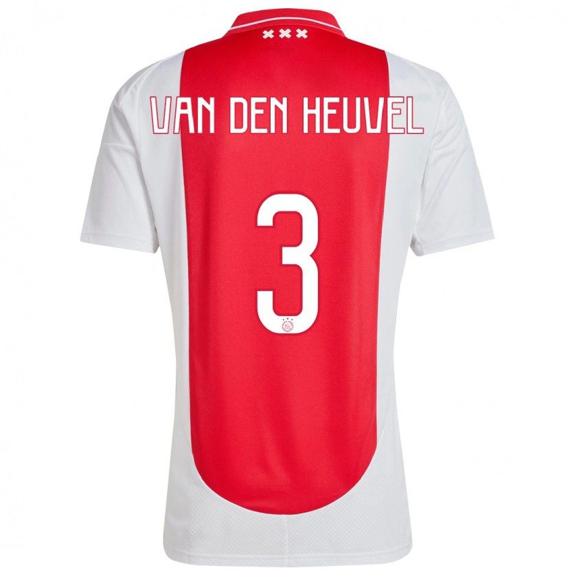 Danxen Niño Camiseta Nino Van Den Heuvel #3 Rojo Blanco 1ª Equipación 2024/25 La Camisa
