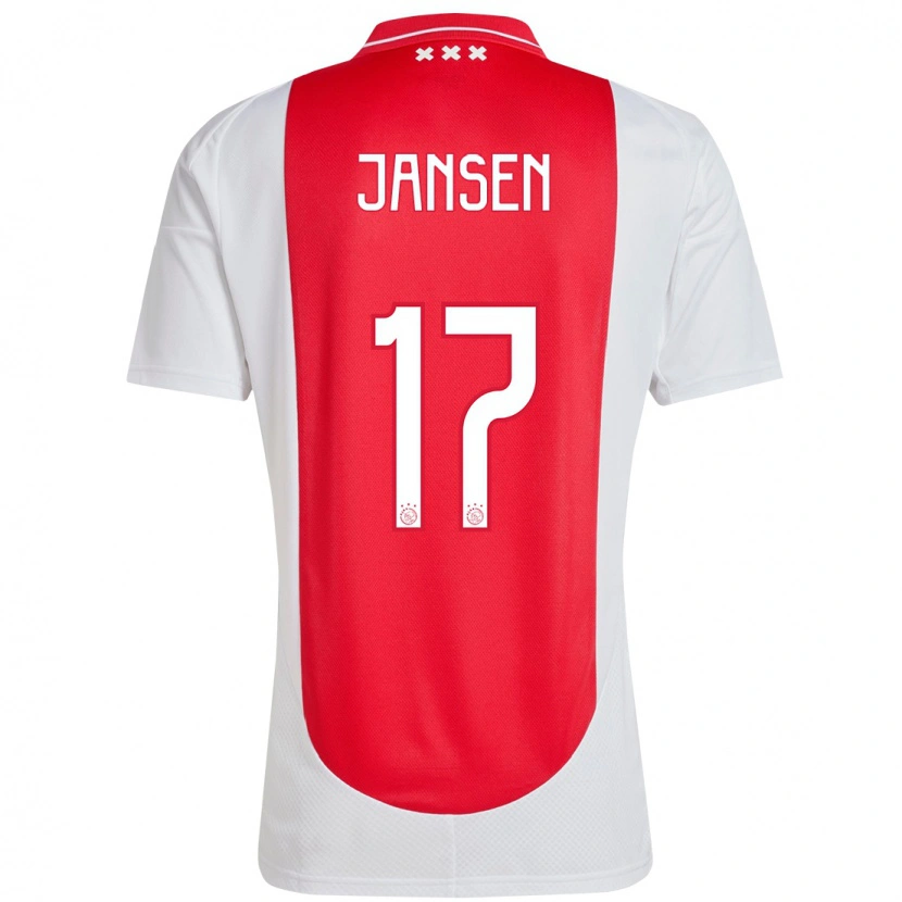 Danxen Niño Camiseta Bente Jansen #17 Rojo Blanco 1ª Equipación 2024/25 La Camisa